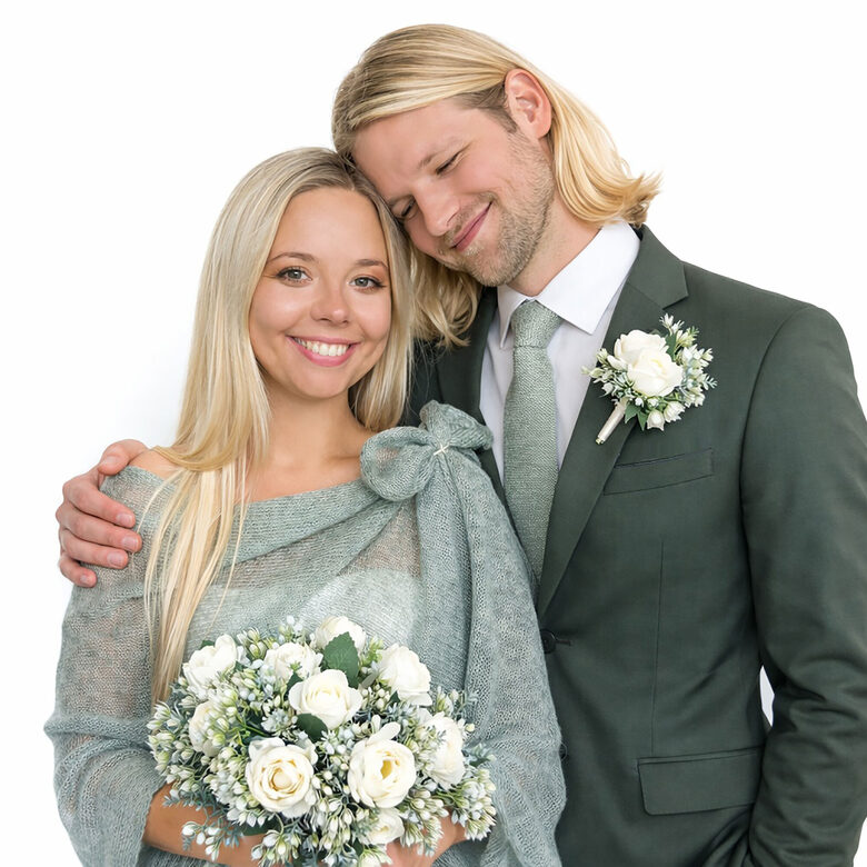 No mohēras un zīda adīta plecu šalle līgavai salviju zaļā krāsā, kods WG3